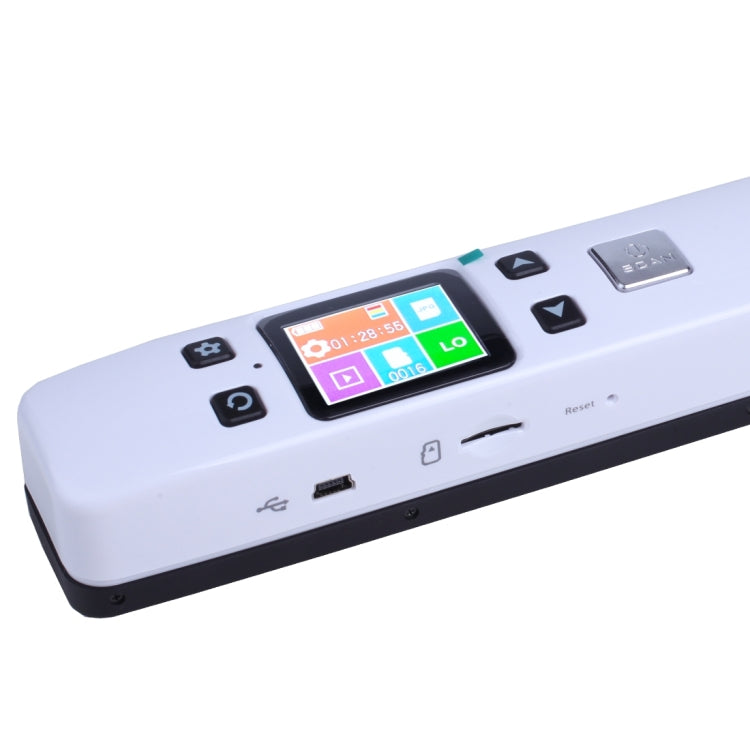 iScan02 Escáner de mano portátil de documentos móviles de doble rodillo con pantalla LED, soporte 1050DPI / 600DPI / 300DPI / PDF / JPG / TF, iScan02 White, iScan02 Black