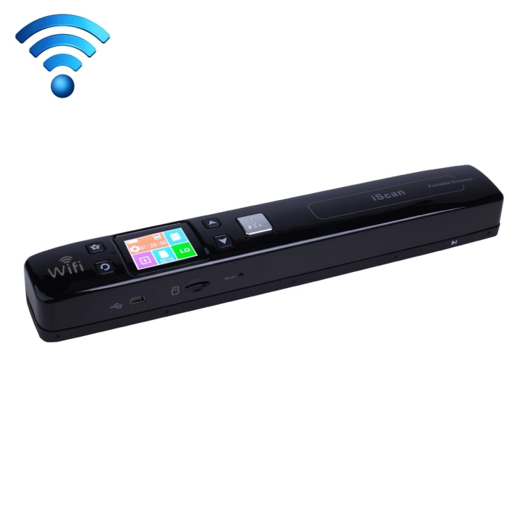 iScan02 WiFi Escáner de mano portátil de documentos móviles de doble rodillo con pantalla LED, soporte 1050DPI / 600DPI / 300DPI / PDF / JPG / TF, WiFi iScan02 Black, WiFi iScan02 White