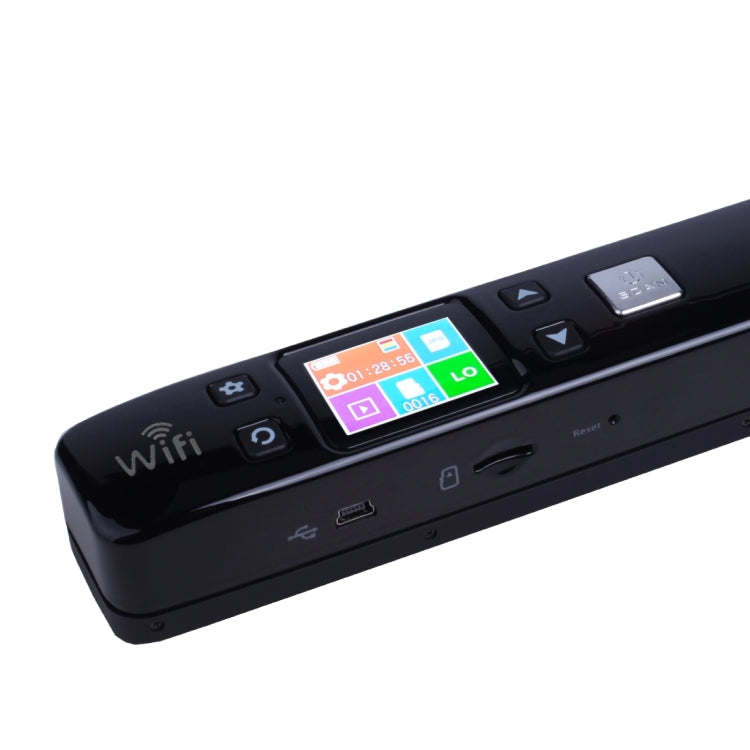 iScan02 WiFi Escáner de mano portátil de documentos móviles de doble rodillo con pantalla LED, soporte 1050DPI / 600DPI / 300DPI / PDF / JPG / TF, WiFi iScan02 Black, WiFi iScan02 White