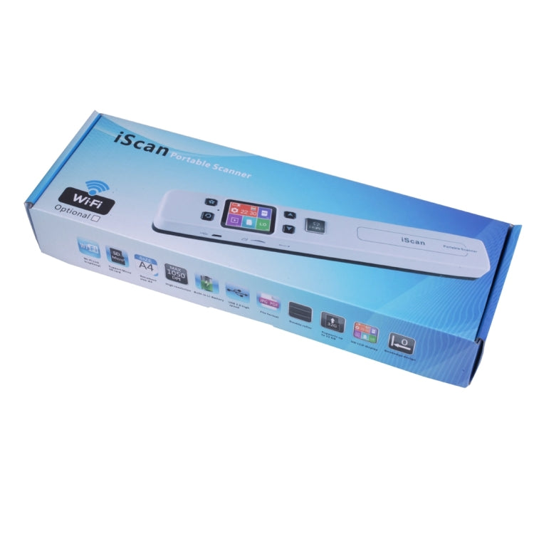 iScan02 WiFi Escáner de mano portátil de documentos móviles de doble rodillo con pantalla LED, soporte 1050DPI / 600DPI / 300DPI / PDF / JPG / TF, WiFi iScan02 Black, WiFi iScan02 White