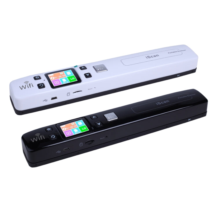 iScan02 WiFi Escáner de mano portátil de documentos móviles de doble rodillo con pantalla LED, soporte 1050DPI / 600DPI / 300DPI / PDF / JPG / TF, WiFi iScan02 Black, WiFi iScan02 White