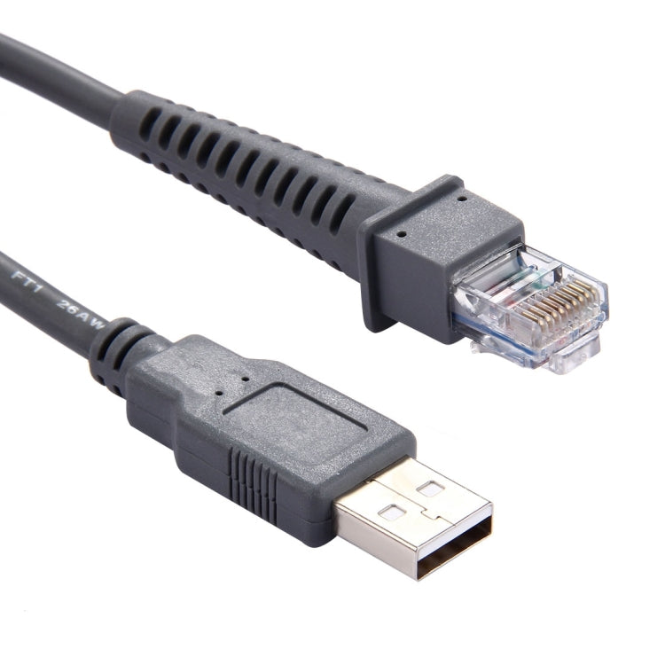 2m USB A macho a cable de datos serie de escáner RJ45 para símbolo LS2208 / 2208AP / LS4278, USB A Male to RJ45