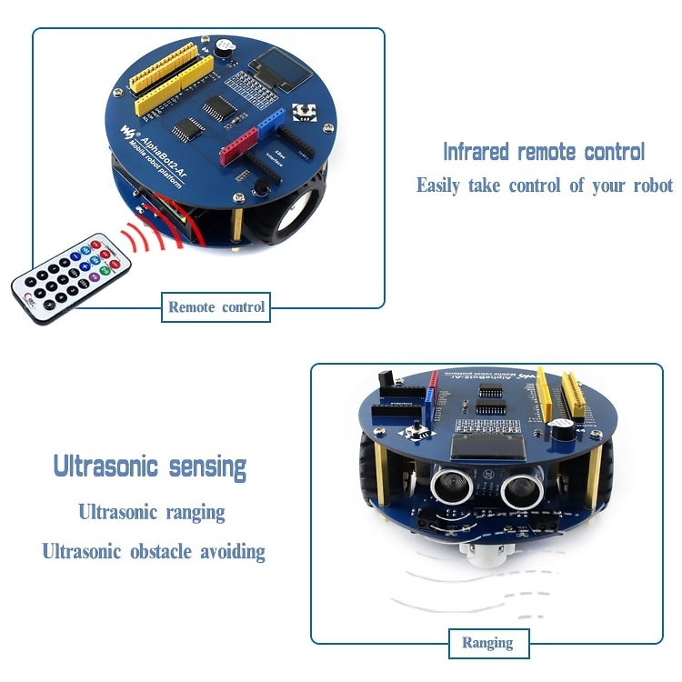 Waveshare AlphaBot2 Robot Building Kit para Arduino (sin controlador Arduino), For Arduino (no Arduino Controller)