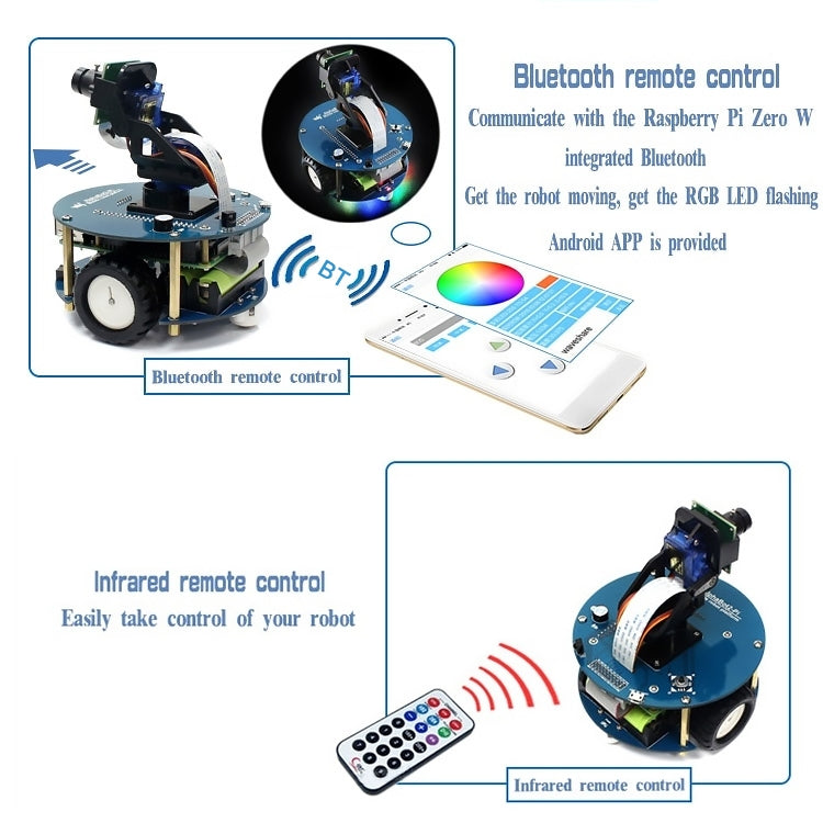 Kit de construcción de robot Waveshare AlphaBot2 para Raspberry Pi 3 Modelo B, For Raspberry Pi 3 Model B