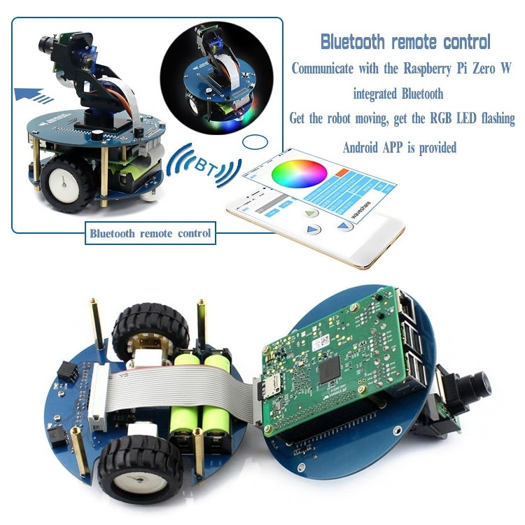 Kit de construcción de robot Waveshare AlphaBot2 para Raspberry Pi 3 Modelo B (sin Pi), For Raspberry Pi 3 Model B (No Pi)