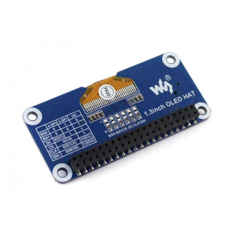 Waveshare 1,3 pulgadas 128x64 píxeles interfaz SPI/I2C pantalla OLED HAT para Raspberry Pi