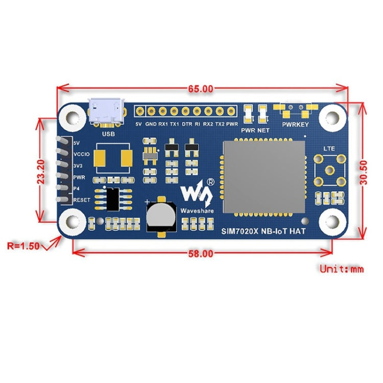 Waveshare NB-IoT HAT para Raspberry Pi, para Europa, Asia, África, Australia, NB-IoT HAT