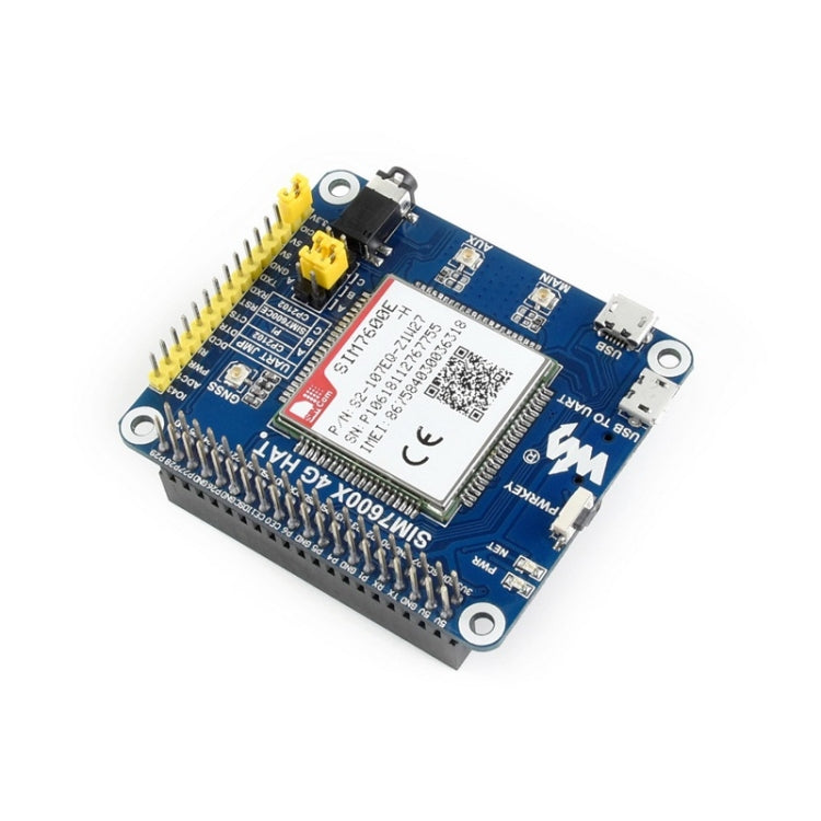 Waveshare 4G / 3G / 2G / GSM / GPRS / GNSS HAT para Raspberry Pi, LTE CAT4, para el Sudeste Asiático, Asia Occidental, Europa, África, 4G / 3G / 2G / GSM / GPRS / GNSS HAT