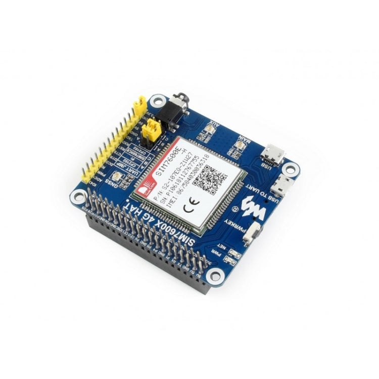 Waveshare 4G / 3G / 2G / GSM / GPRS / GNSS HAT para Raspberry Pi, LTE CAT4, para el Sudeste Asiático, Asia Occidental, Europa, África, 4G / 3G / 2G / GSM / GPRS / GNSS HAT