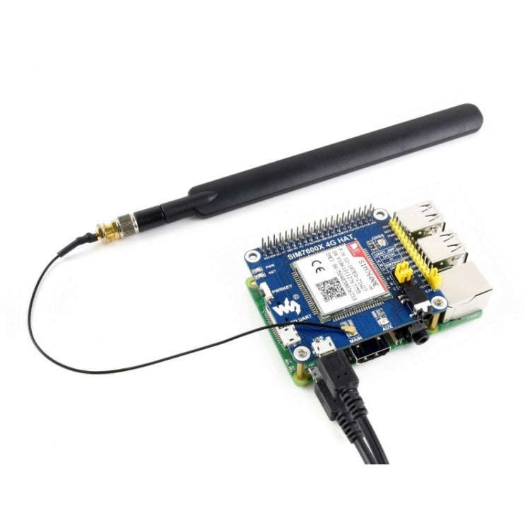 Waveshare 4G / 3G / 2G / GSM / GPRS / GNSS HAT para Raspberry Pi, LTE CAT4, para el Sudeste Asiático, Asia Occidental, Europa, África, 4G / 3G / 2G / GSM / GPRS / GNSS HAT