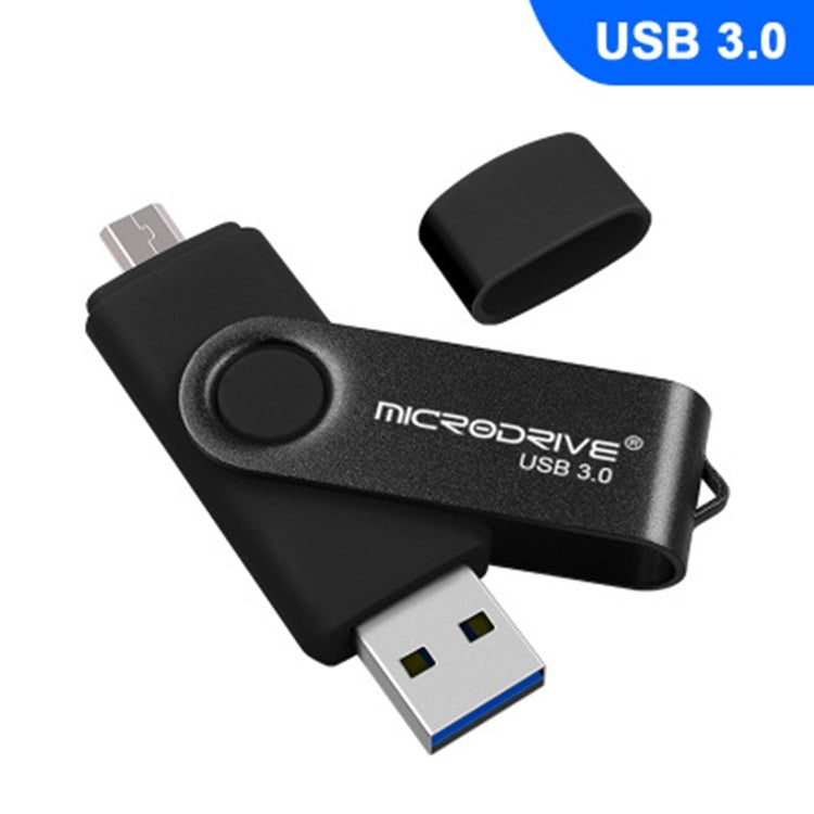 MicroDrive 16GB USB 3.0 Teléfono Android y computadora Disco giratorio de metal en forma de U de doble uso, 16GB