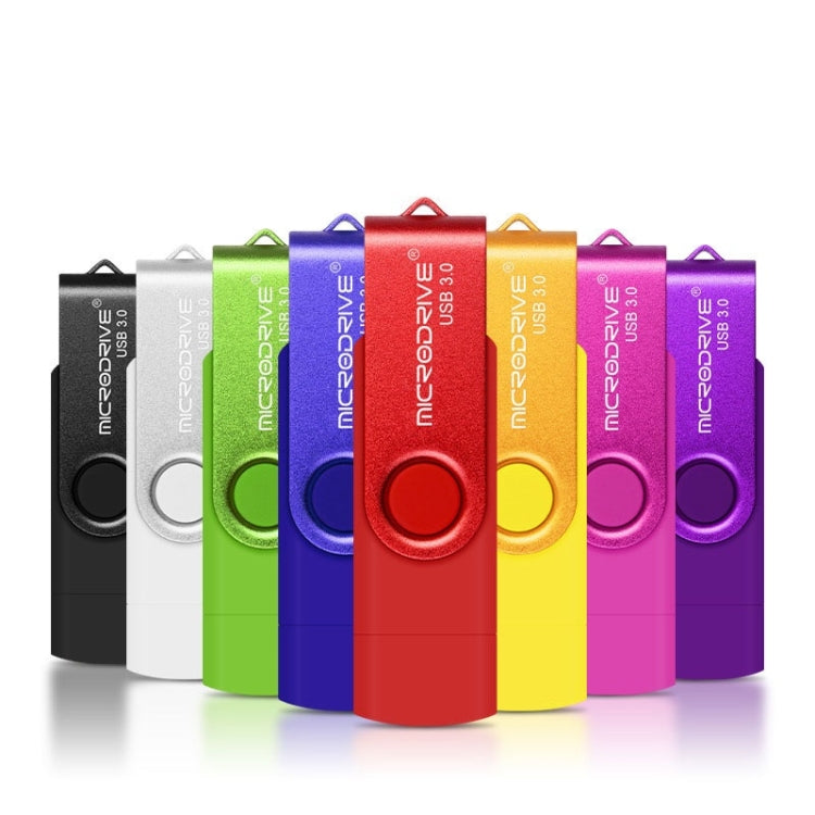 MicroDrive 16GB USB 3.0 Teléfono Android y computadora Disco giratorio de metal en forma de U de doble uso, 16GB