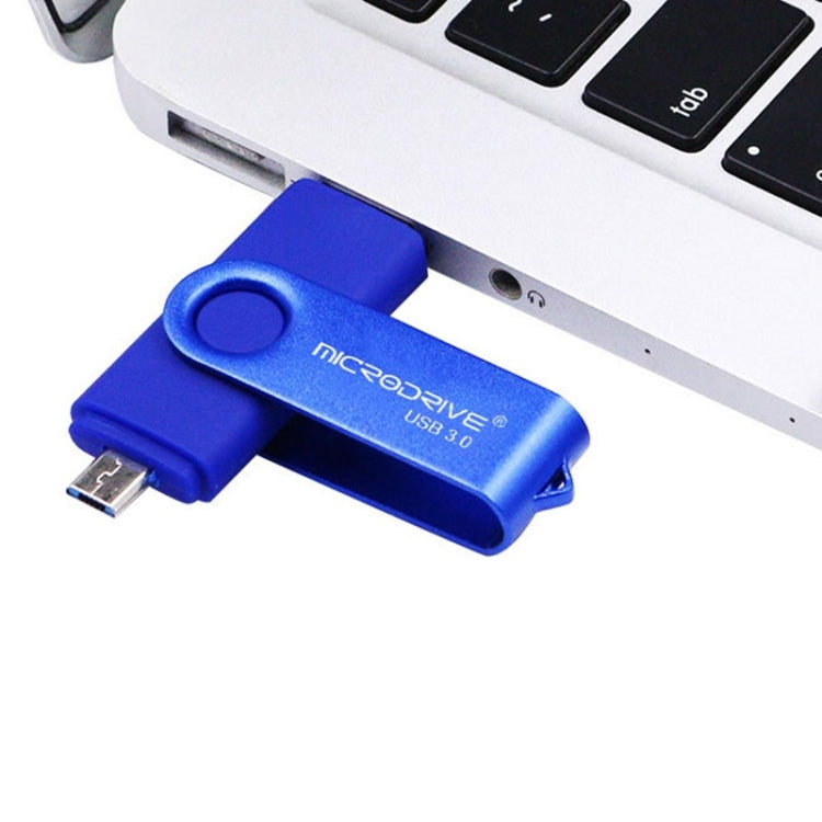 MicroDrive 16GB USB 3.0 Teléfono Android y computadora Disco giratorio de metal en forma de U de doble uso, 16GB