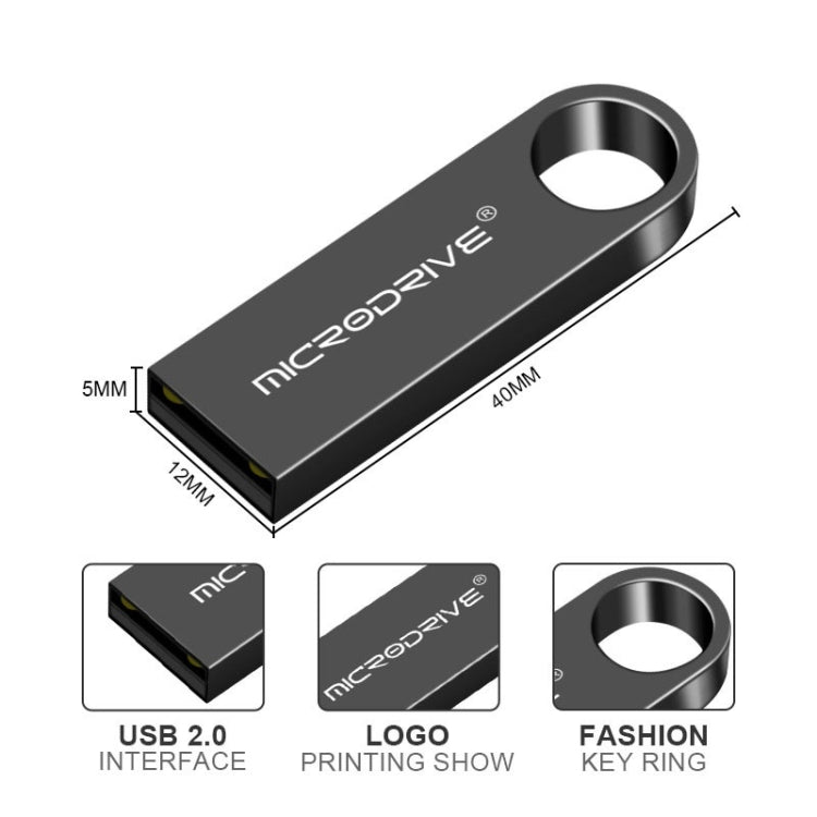 MicroDrive 64GB USB 2.0 Metal resistente al agua de alta velocidad U Disk (gris), 64GB