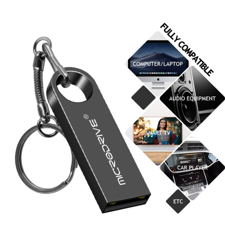 MicroDrive 128GB USB 2.0 Disco de metal resistente al agua de alta velocidad U (gris), 128GB