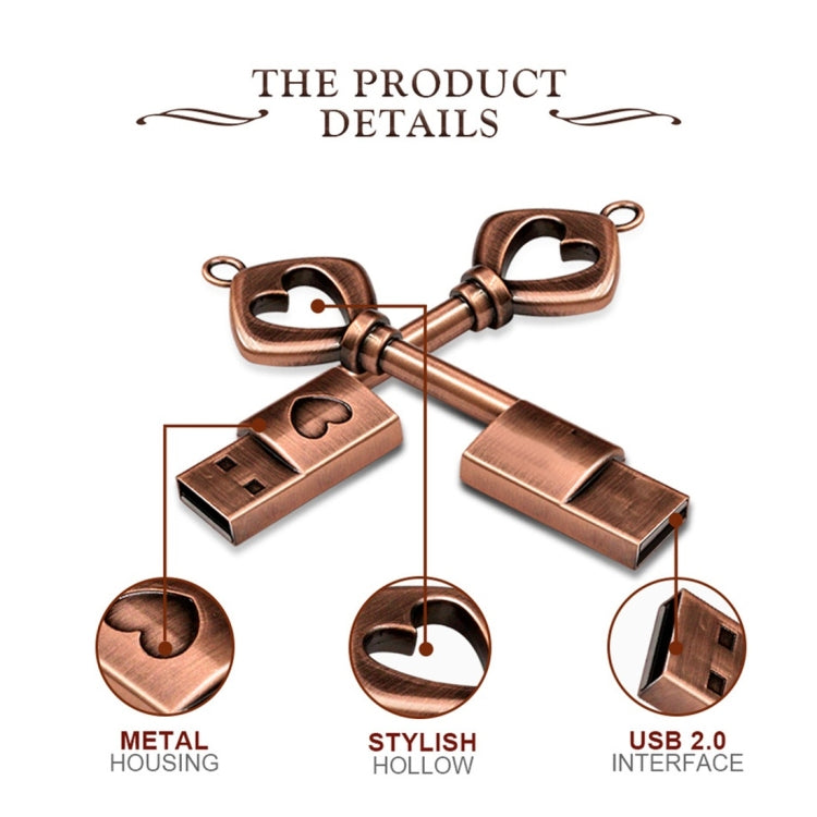 MicroDrive 64GB USB 2.0 Cobre Love Key U Disco, 64GB