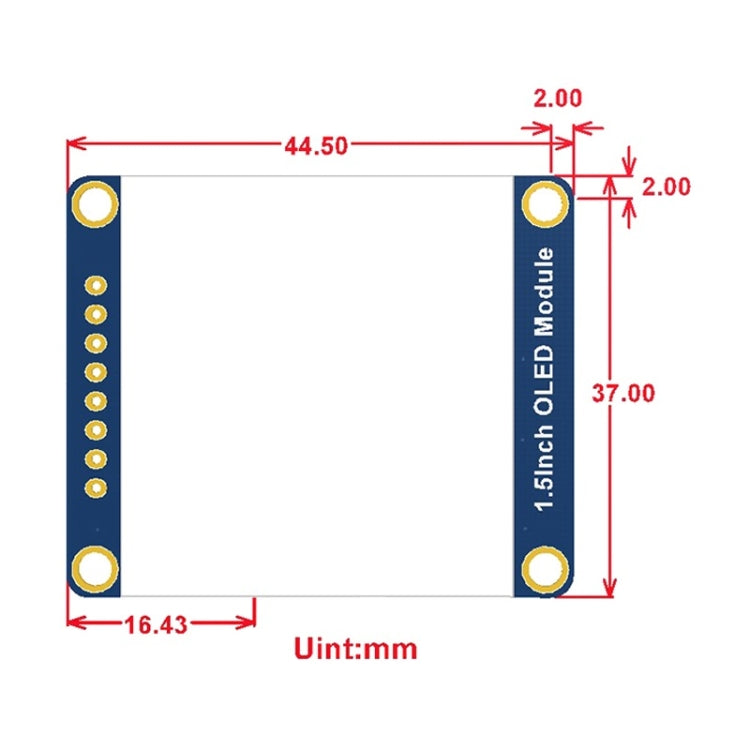 Waveshare General Módulo de pantalla OLED de 1,5 pulgadas 128x128, interfaz SPI/I2C, 13992
