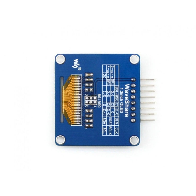 Waveshare 1,3 pulgadas 128*64 OLED(A), interfaces SPI/I2C, pinheader curvo horizontal