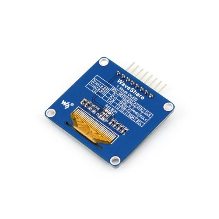 Waveshare 1,3 pulgadas 128*64 OLED(A), interfaces SPI/I2C, pinheader curvo horizontal