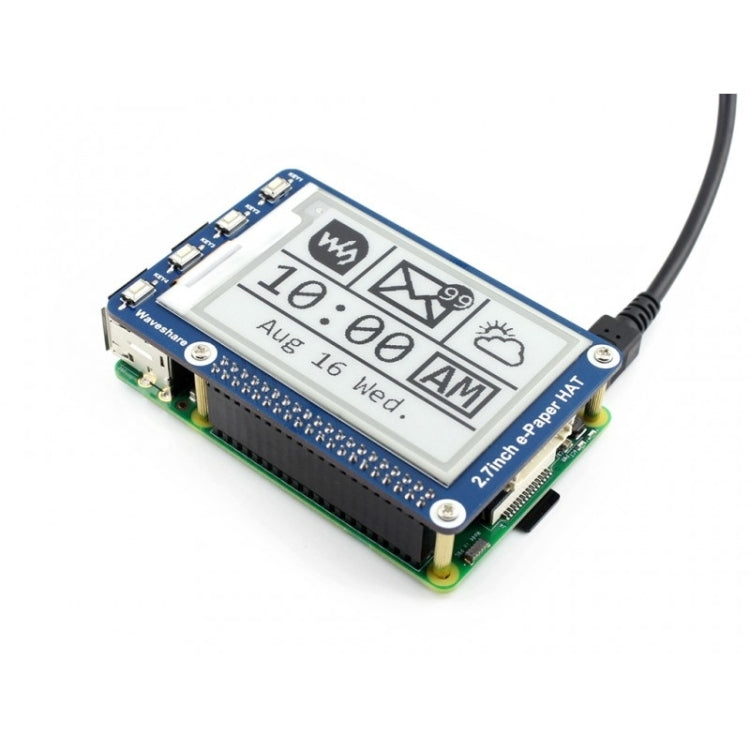 Waveshare 2.7 pulgadas 264x176E-Ink Display HAT para Raspberry Pi, Interfaz SPI