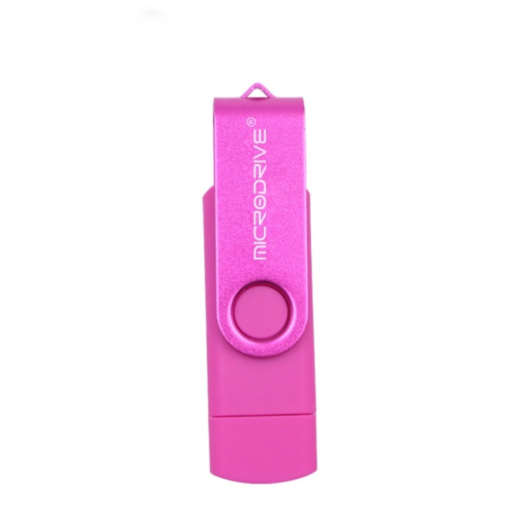 MicroDrive 32GB USB 2.0 Computadora móvil Rotación de doble uso OTG Metal U Disco, 32GB