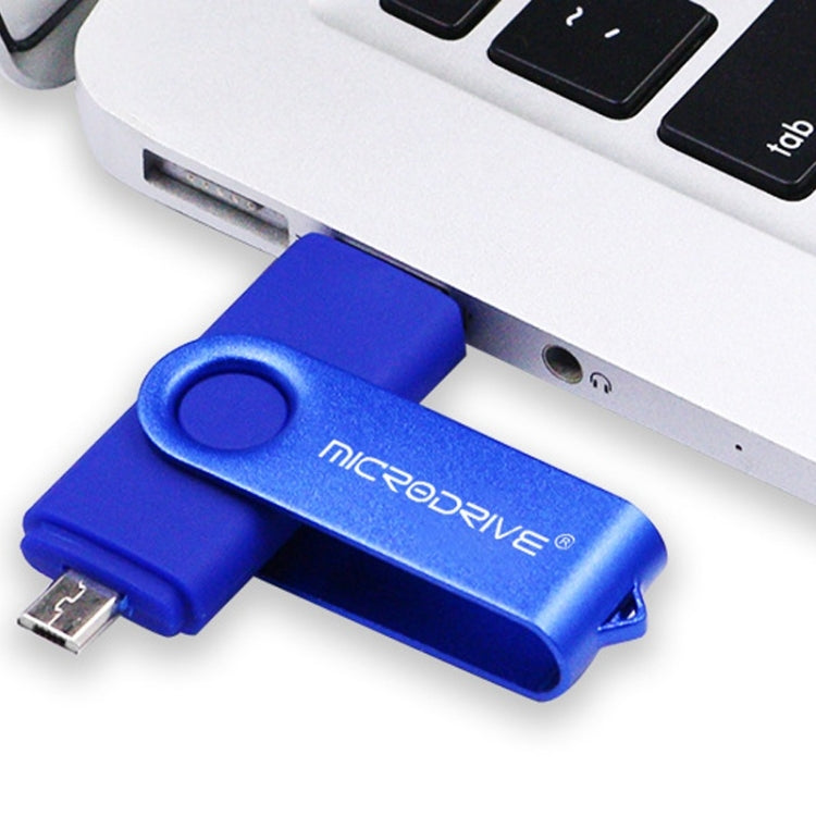 MicroDrive 32GB USB 2.0 Computadora móvil Rotación de doble uso OTG Metal U Disco, 32GB