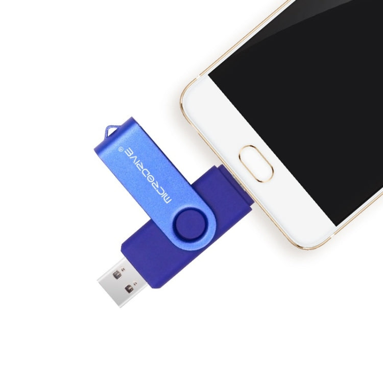 MicroDrive 32GB USB 2.0 Computadora móvil Rotación de doble uso OTG Metal U Disco, 32GB