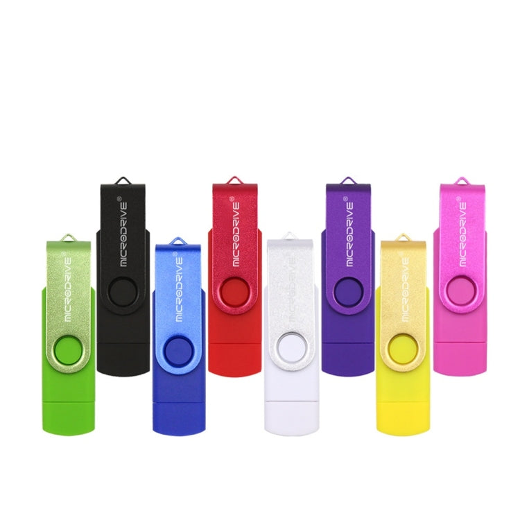 MicroDrive 32GB USB 2.0 Computadora móvil Rotación de doble uso OTG Metal U Disco, 32GB