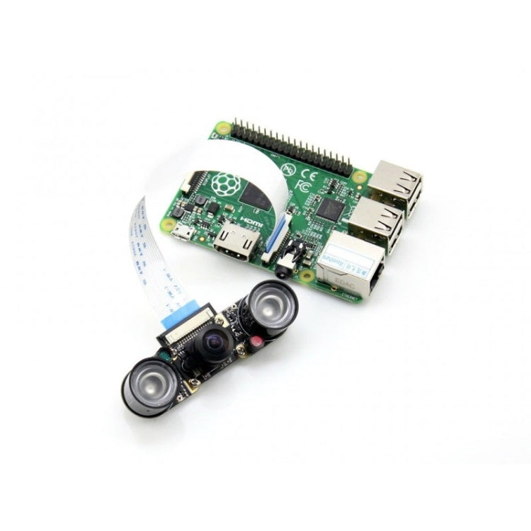Módulo de cámara Waveshare RPi (H), lente ojo de pez, compatible con visión nocturna, (H) Fisheye Lens Module