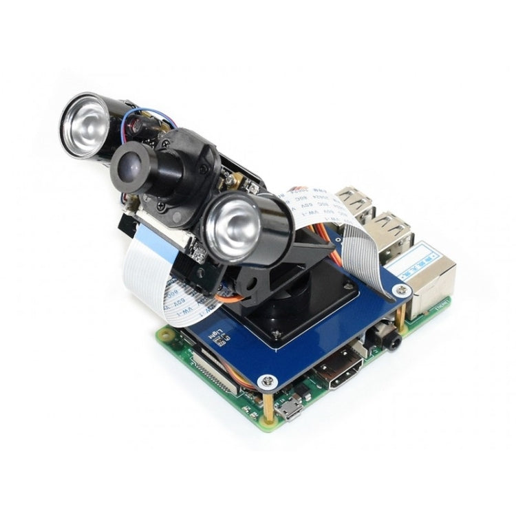 Waveshare 2-DOF Pan-Tilt HAT para Raspberry Pi, detección de intensidad de luz, interfaz I2C, 16138
