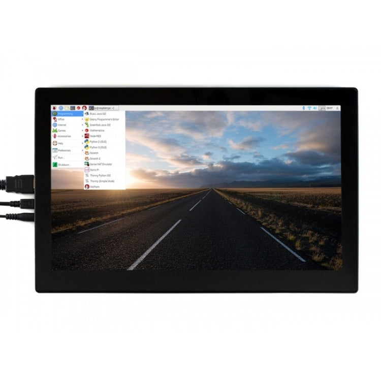 Pantalla táctil LCD capacitiva Waveshare de 13,3 pulgadas IPS 1920x1080 con cubierta de vidrio templado, compatible con múltiples mini-PC, múltiples sistemas, 13.3 inch