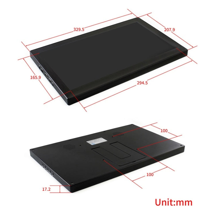 Pantalla táctil LCD capacitiva Waveshare de 13,3 pulgadas IPS 1920x1080 con cubierta de vidrio templado, compatible con múltiples mini-PC, múltiples sistemas, 13.3 inch