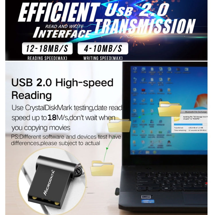 MiCRODATA 32GB USB 2.0 Computadora Coche Dos usos Mini U Disk (Gris plateado), 32GB