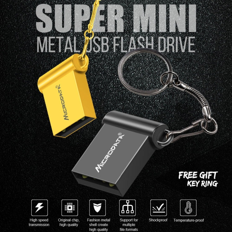 MiCRODATA 32GB USB 2.0 Computadora Coche Dos usos Mini U Disk (Gris plateado), 32GB