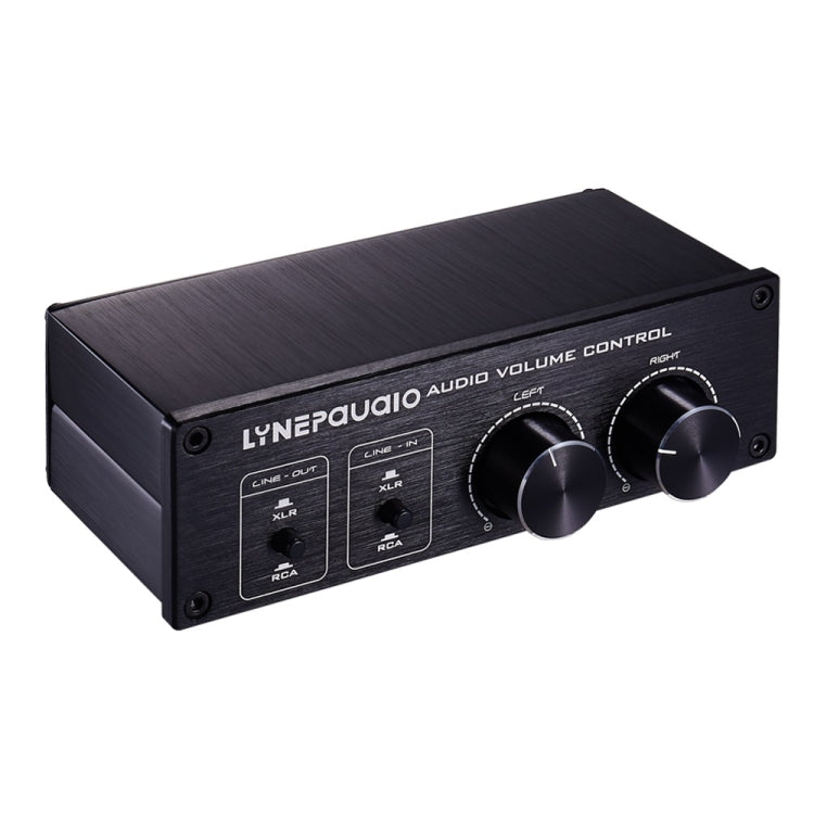 LINEPAUDIO A977 Conmutador 2 en 2 salidas Preamplificador pasivo de equilibrio completo Altavoz activo Controlador de volumen de fuente de sonido doble, A977
