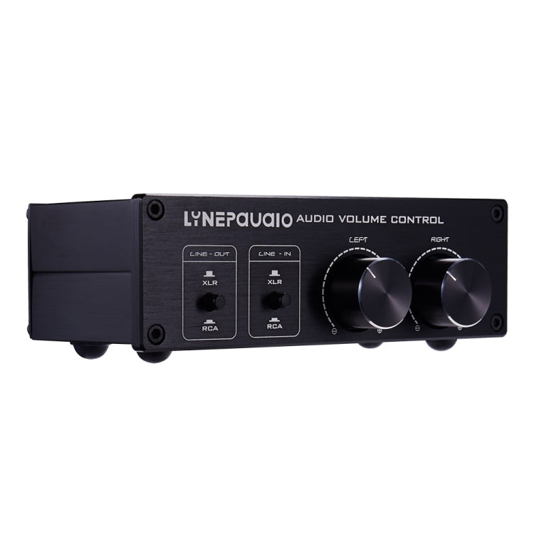 LINEPAUDIO A977 Conmutador 2 en 2 salidas Preamplificador pasivo de equilibrio completo Altavoz activo Controlador de volumen de fuente de sonido doble, A977