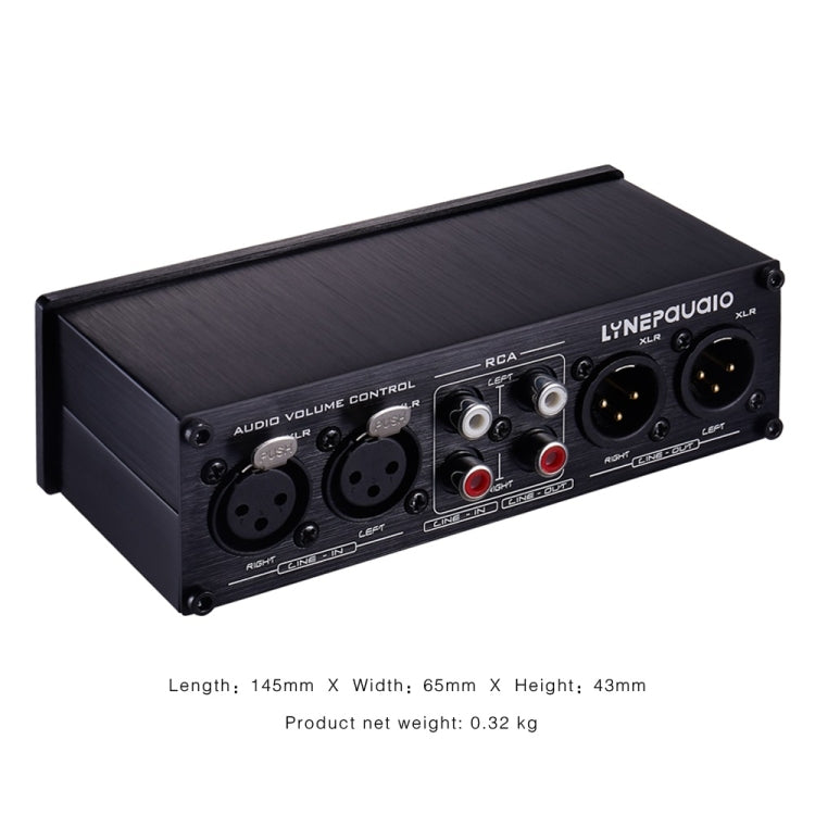 LINEPAUDIO A977 Conmutador 2 en 2 salidas Preamplificador pasivo de equilibrio completo Altavoz activo Controlador de volumen de fuente de sonido doble, A977