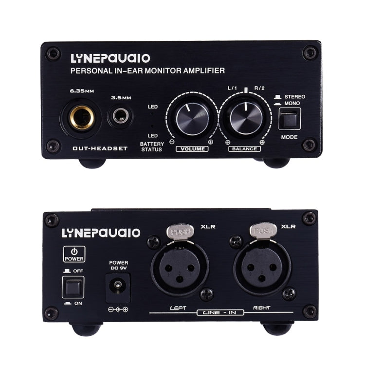 LINEPAUDIO B982 Amplificador de potencia Instrumento Baterista Auricular Monitor Amplificador de señal, entrada XLR dual, B982
