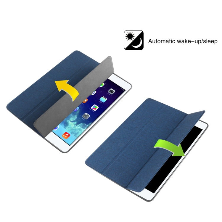 Funda de cuero Mutural Exquisite Series con textura de tela PU + TPU para iPad Pro de 10,5 pulgadas, con soporte de 3 pliegues y ranura para bolígrafo y función de suspensión y activación, For iPad Pro 10.5 inch