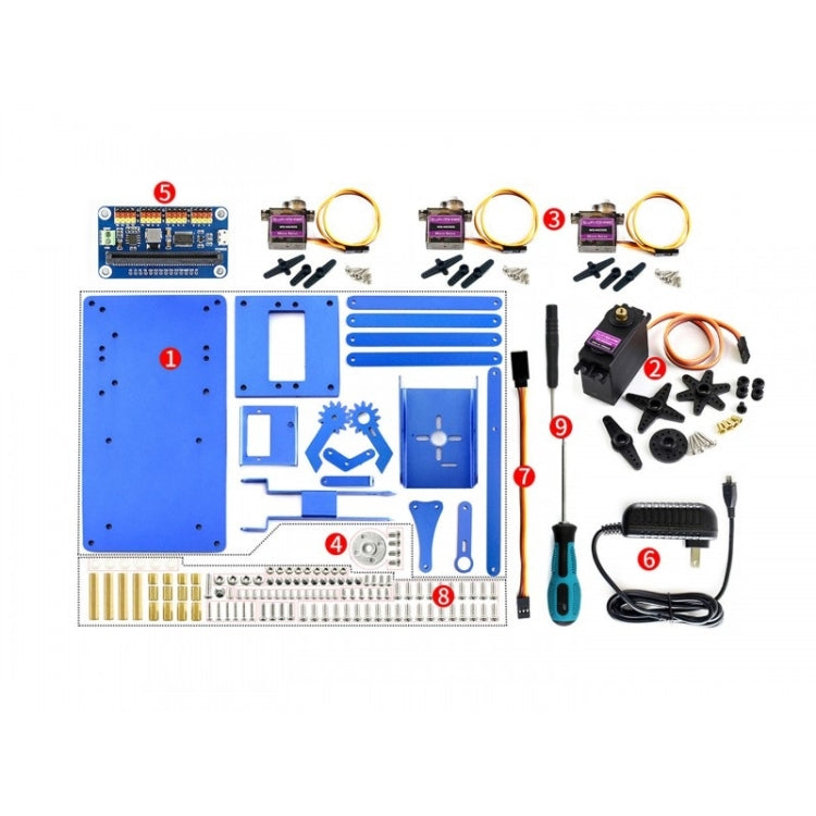 Waveshare 4-DOF Metal Robot Arm Kit para micro: bit, compatible con Bluetooth, enchufe de EE. UU.