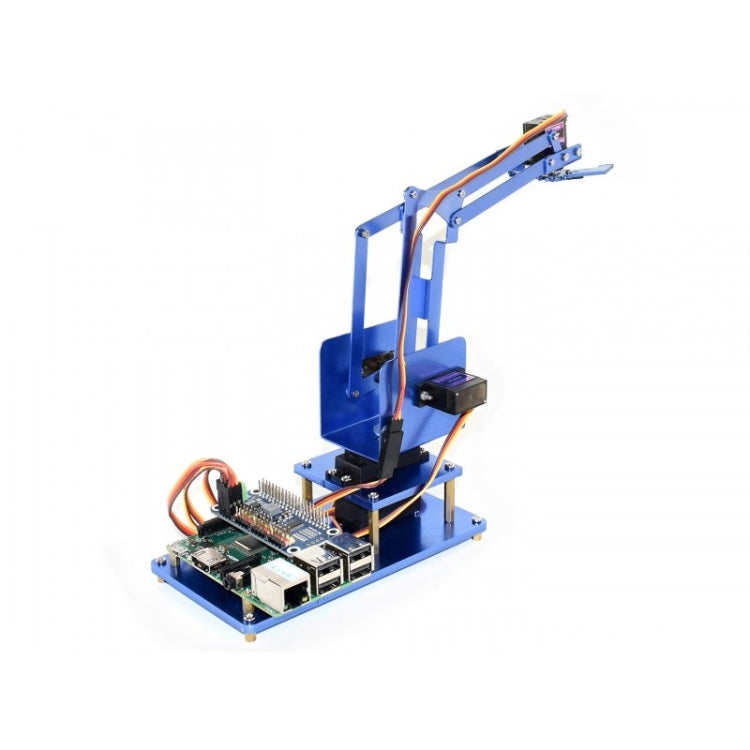 Kit de brazo de robot de metal Waveshare 4-DOF para Raspberry Pi (Europa), control remoto Bluetooth / WiFi, enchufe de la UE