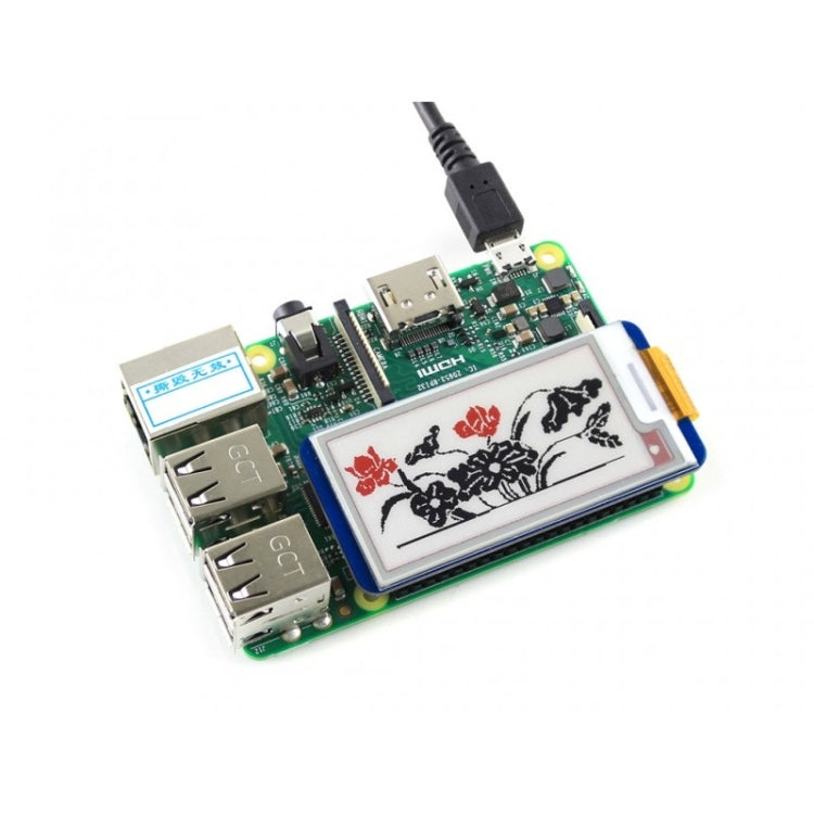 Waveshare HAT (B) de pantalla de tinta electrónica tricolor de 2,13 pulgadas y 212x104 píxeles para Raspberry Pi, 13448