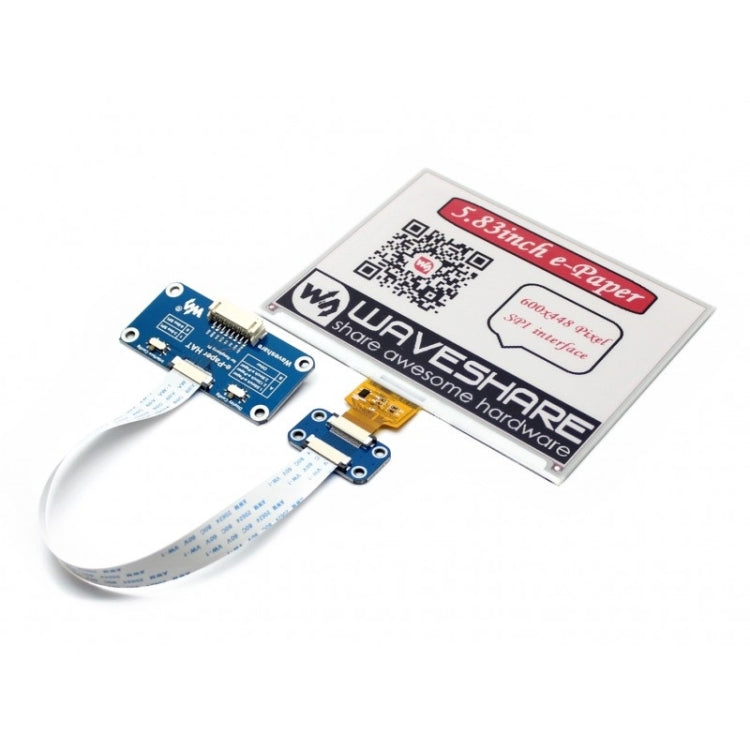 Waveshare 5,83 pulgadas 600x448 píxeles rojo negro blanco tricolor pantalla de tinta electrónica HAT (B) para Raspberry Pi, interfaz SPI, 14600