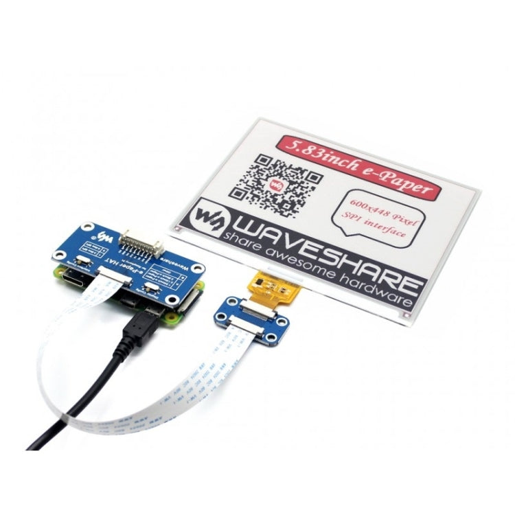 Waveshare 5,83 pulgadas 600x448 píxeles rojo negro blanco tricolor pantalla de tinta electrónica HAT (B) para Raspberry Pi, interfaz SPI, 14600