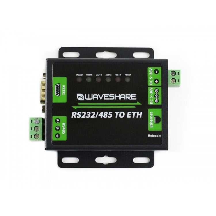 Waveshare Industrial RS232/RS485 a convertidor Ethernet, enchufe de EE. UU., RS232/RS485