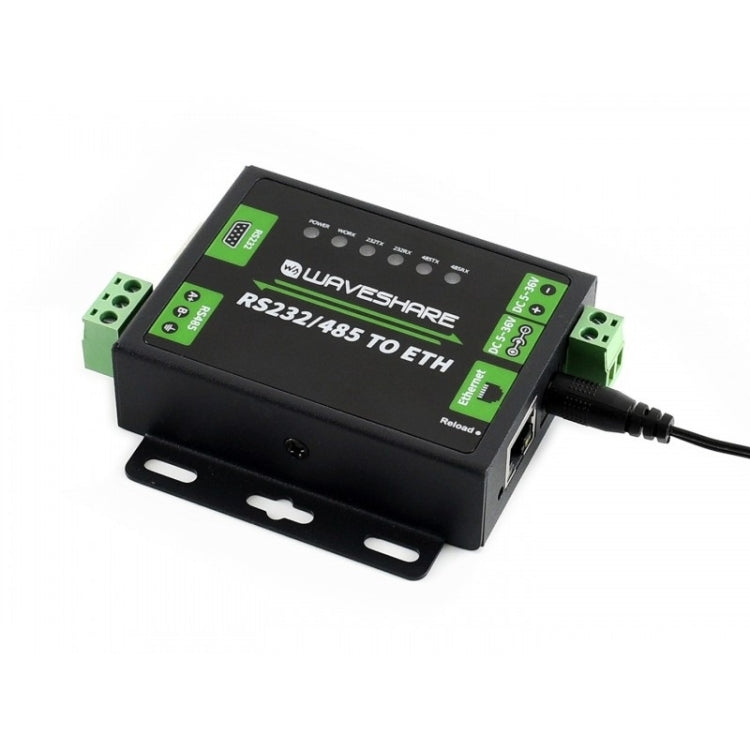 Waveshare Industrial RS232/RS485 a convertidor Ethernet, enchufe de EE. UU., RS232/RS485