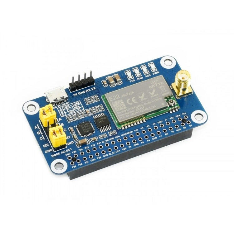 Banda de frecuencia Waveshare LoRa HAT 433MHz para Raspberry Pi, aplicable para Europa/Asia/África, 433MHz