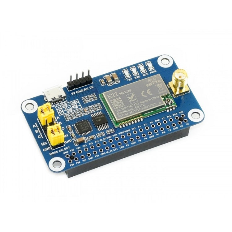Banda de frecuencia Waveshare SX1262 LoRa HAT 868MHz para Raspberry Pi, aplicable para Europa/Asia/África, 868MHz