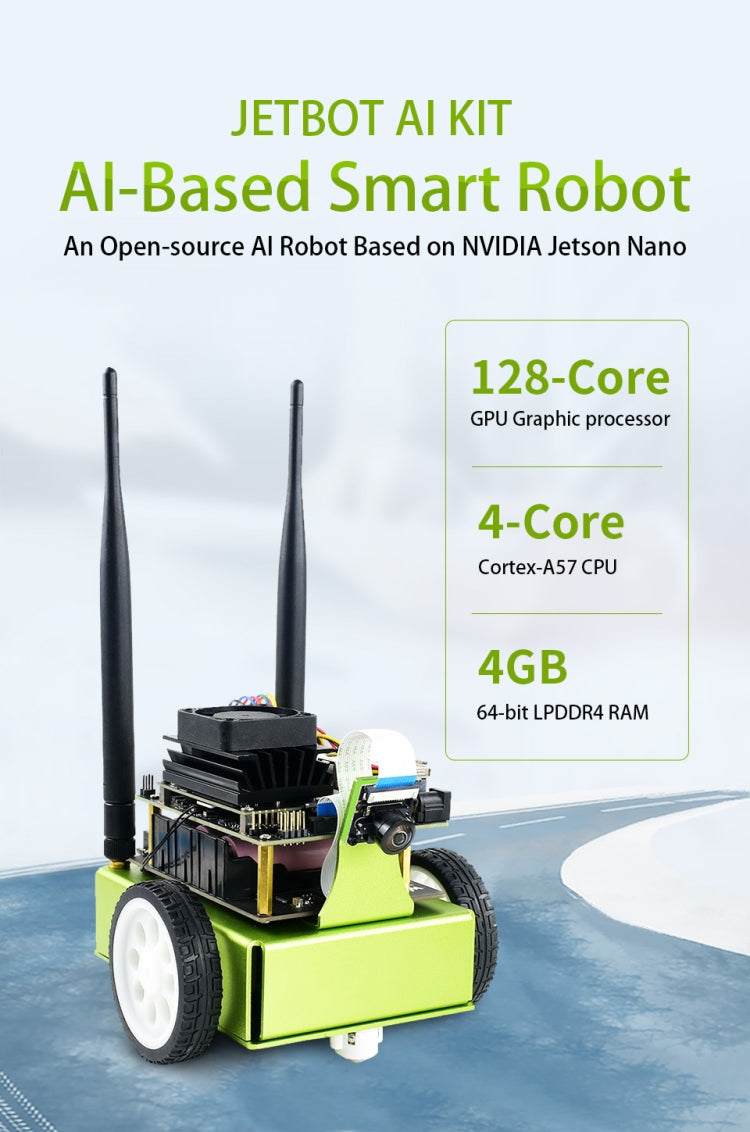 Waveshare JetBot AI Kit, robot AI basado en Jetson Nano, Based on Jetson Nano