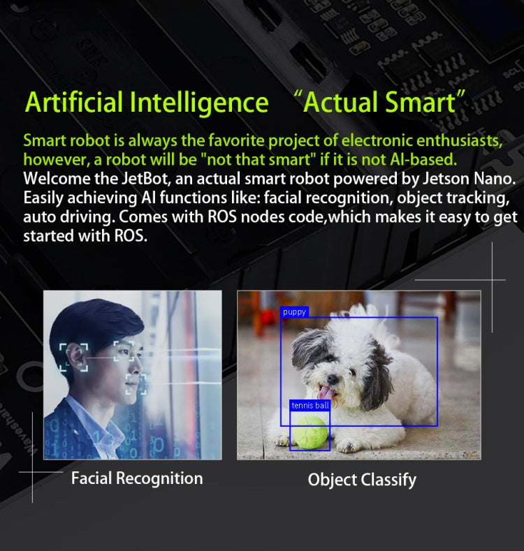 Waveshare JetBot AI Kit, robot AI basado en Jetson Nano, Based on Jetson Nano
